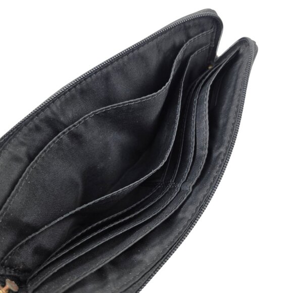 Vintage Coach Leather Signature Black Clutch Wristlet Bag 8" x 4.5" - Picture 5 of 6